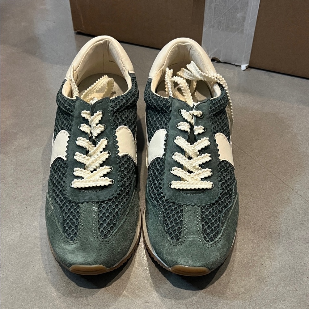 Green and White Sneakers